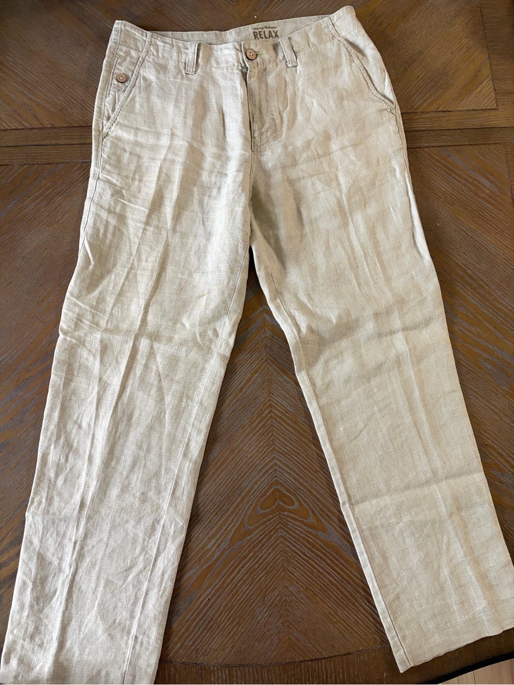 Tommy Bahama RELAX Men's 100% Linen Pants 32x32 Natural Beige Straight Leg